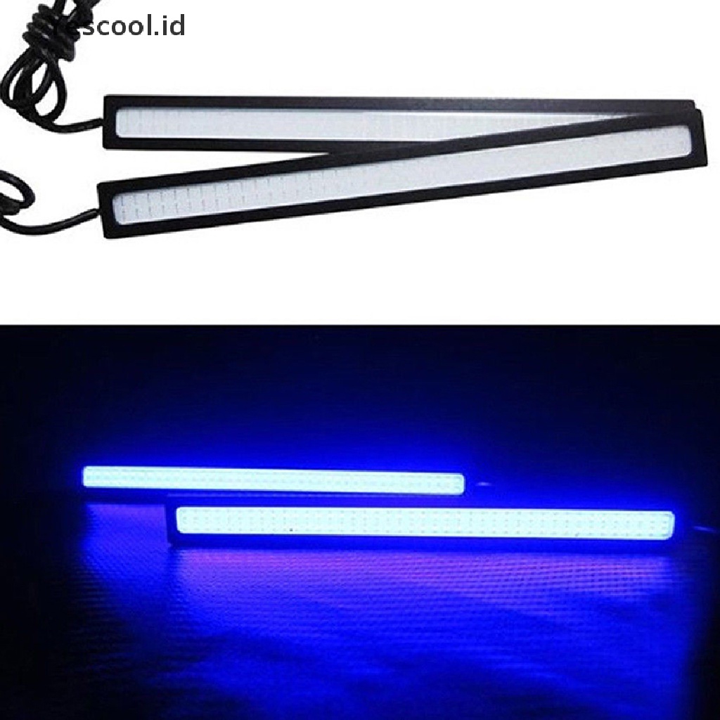 (Yescool) Lampu Led Cob Dc 17cm 12v Anti Air Warna Biru Untuk Drl / Fog Lamp Mobil