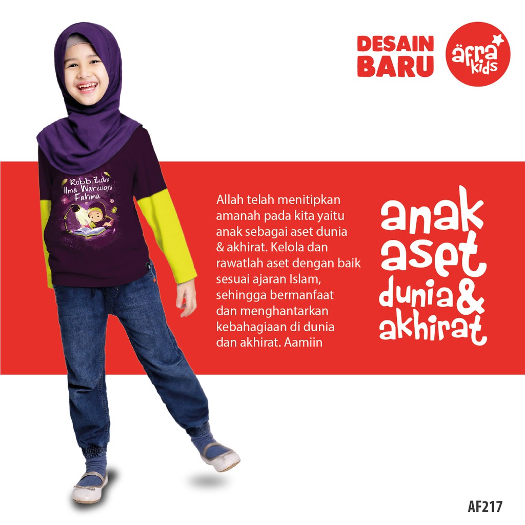 Kaos Anak Muslim Afrakids Lengan Panjang - T-Shirt Anak