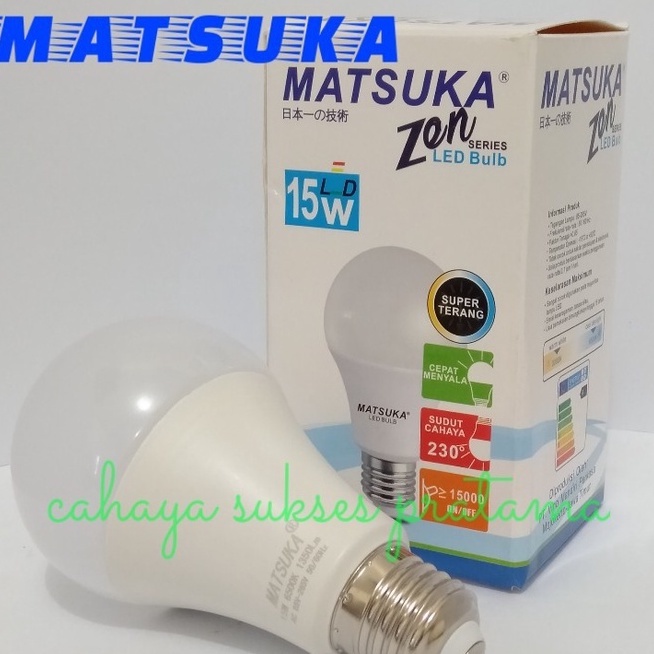 Lampu Led Bulb Matsuka Zen Series Super Terang 3/5/8/9/10/12/15/18/25W Cahaya Putih dan Kuning