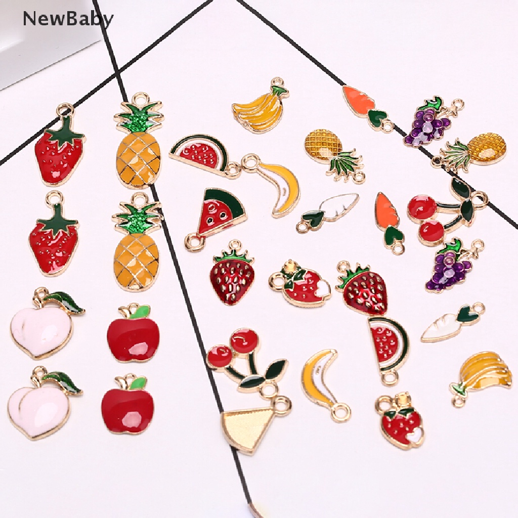 30 Pcs Liontin Enamel Bentuk Buah Nanas Untuk Membuat Perhiasan Kalung Gelang