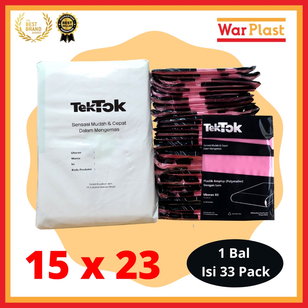 Plastik Polymailer Amplop Plastik Packing TekTok - Uk XS 15x23 - Pink