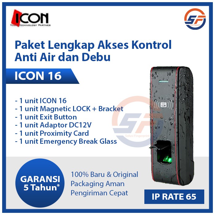 Paket Akses Kontrol Anti Air dan Debu ICON 16 Original
