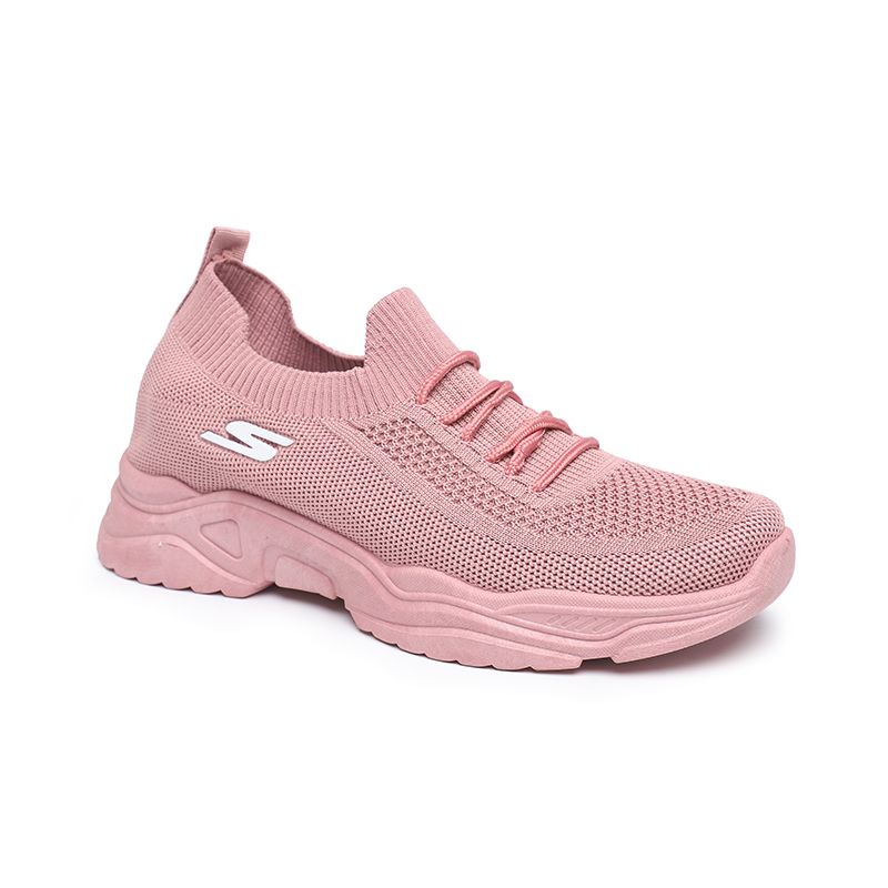 [GROSIR][COD] SEVEN_DAY SEPATU RAJUT WANITA SLIP ON SNEAKERS TANPA TALI SPORT SHOES FZ-F26 PINK