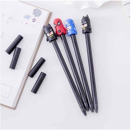 

gel pen superhero avengers / pena pulpen import fancy murah / atk unik / captain america batman