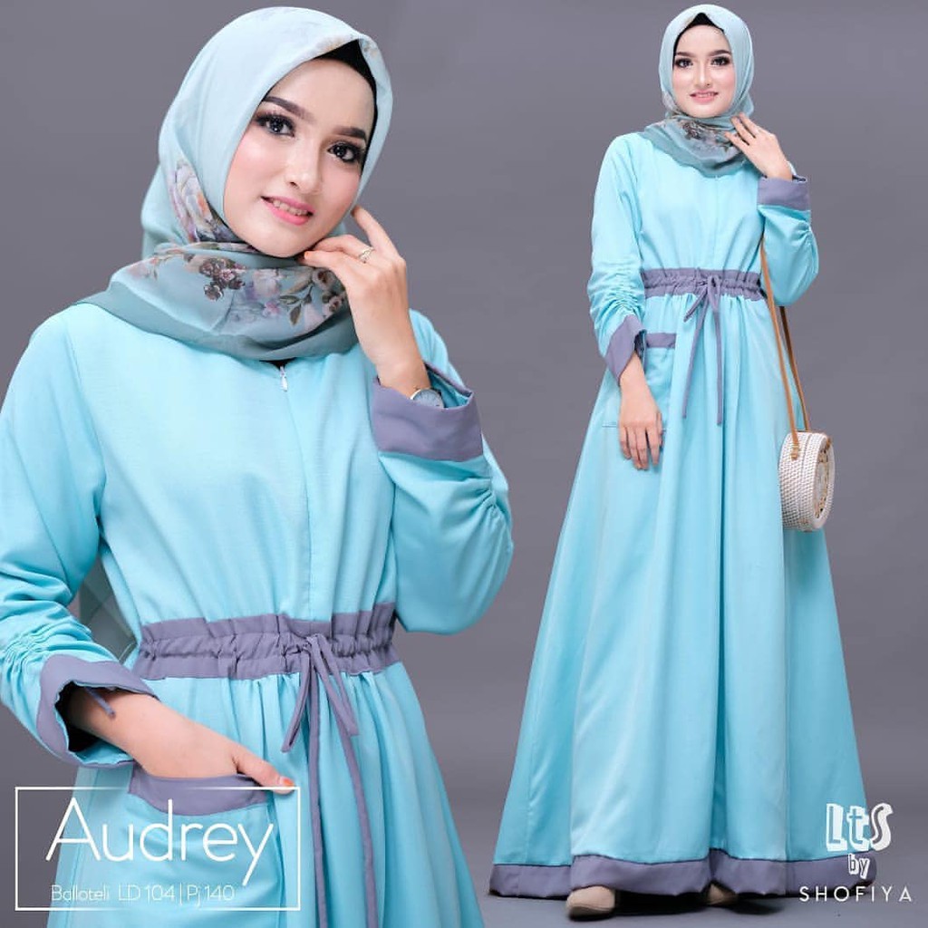 AUDREY MAXY DRESS Balotelly Gamis Trendy Gaun Modern Casual Baju Modis Panjang Syari