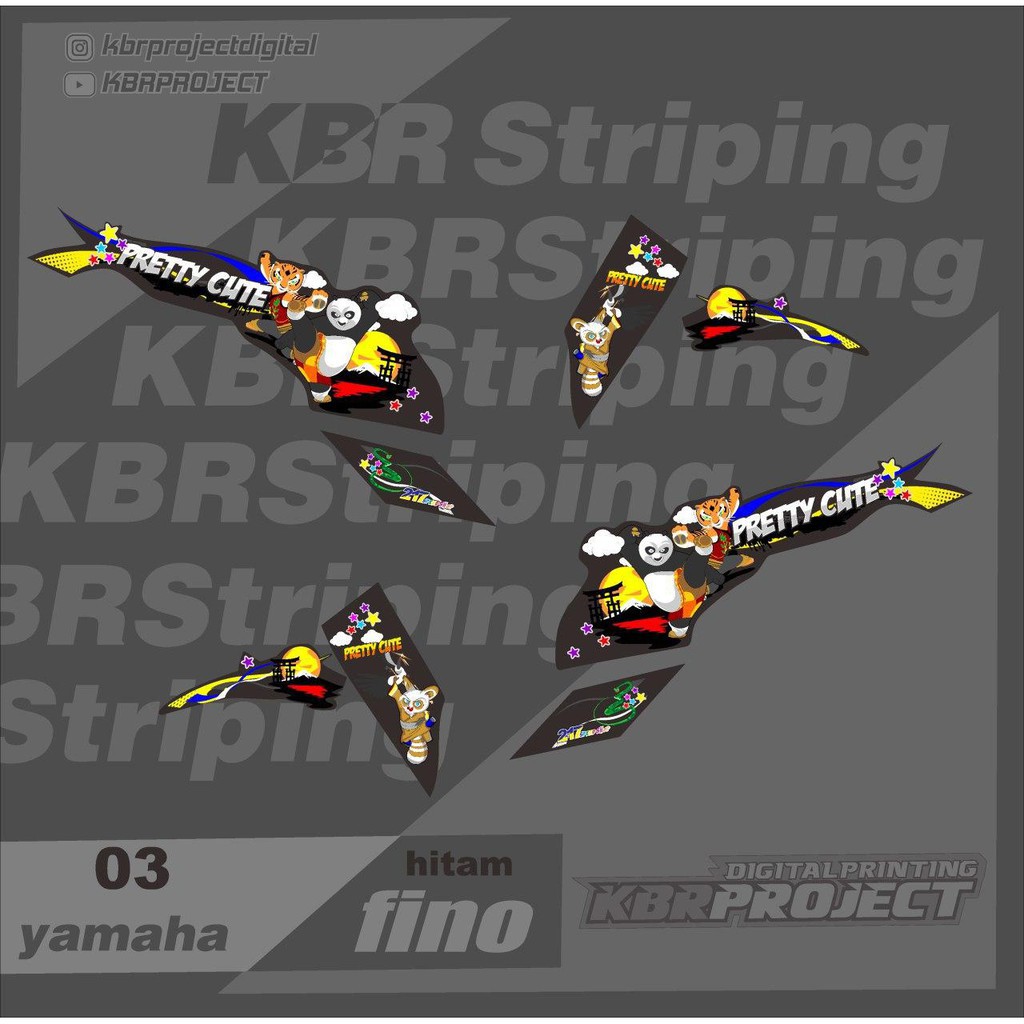 (cod) Stiker Motor fino sticker striping list motor yamaha fino 03 Racing Terlaris #fino pink