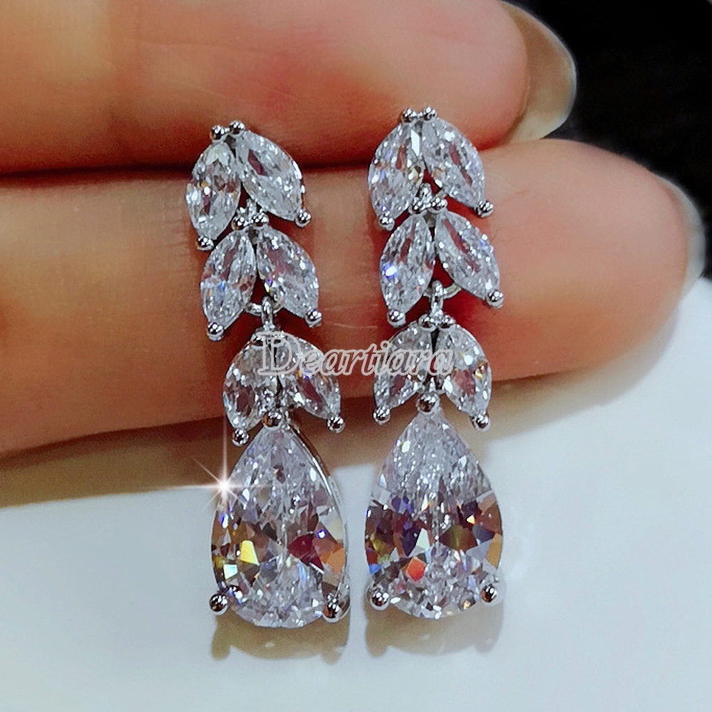 Anting Bentuk Water Drop Bahan Zircon Untuk Wanita