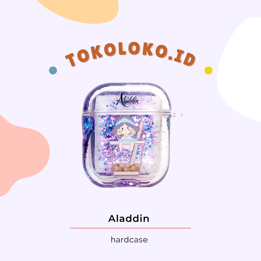 [READY STOCK] Case Airpods Gen 1/2 Glitter Disney Princess Jasmine Aladdin / Airpods Case/ Hardcase 