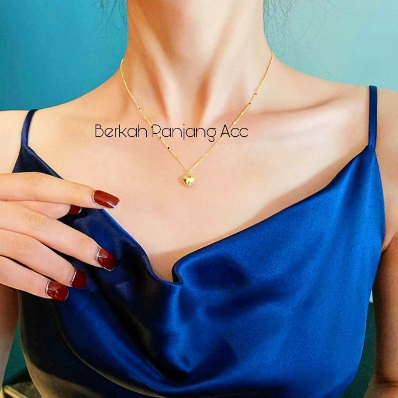 Kalung TITANIUM Rantai sp CINTA Perhiasan super berkelas fashion korea anti karat dan anti luntur