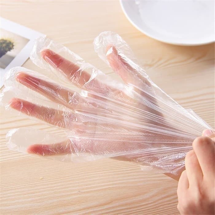 Sarung Tangan Plastik Food Grade Hand Glove Anti Virus Bakteri isi 100