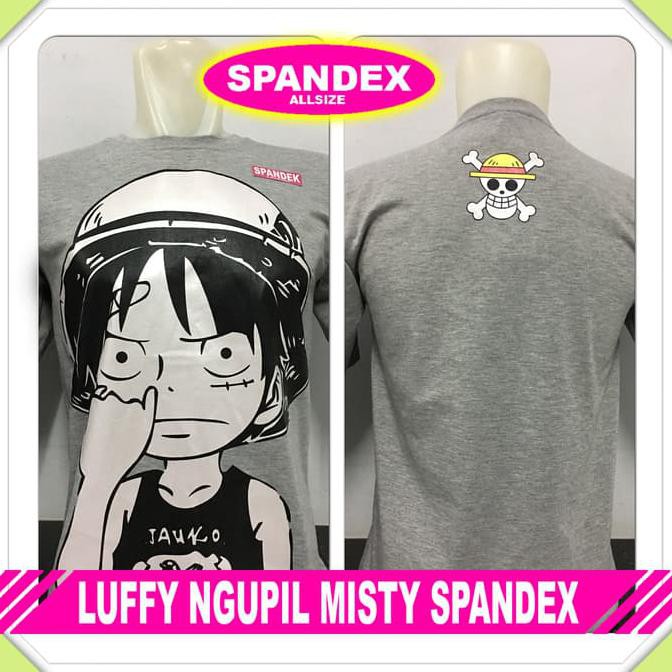 TERLARIS Murah Baju Kaos Distro Anime/kartun one piece LUFFY NGUPIL MISTY