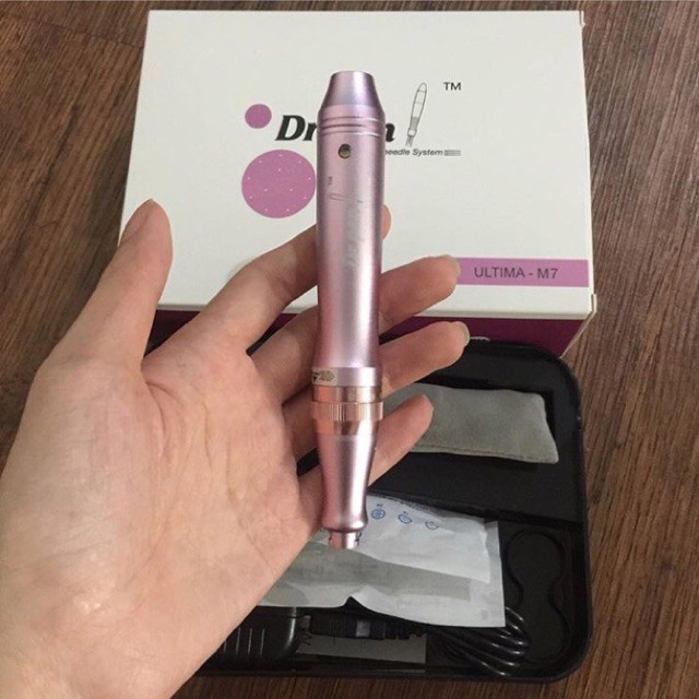 DERMAPEN Dr pen M7 pink (rose gold) Bb glow, sulam alis, sulam bibir MTS acne scar bopeng mym my m