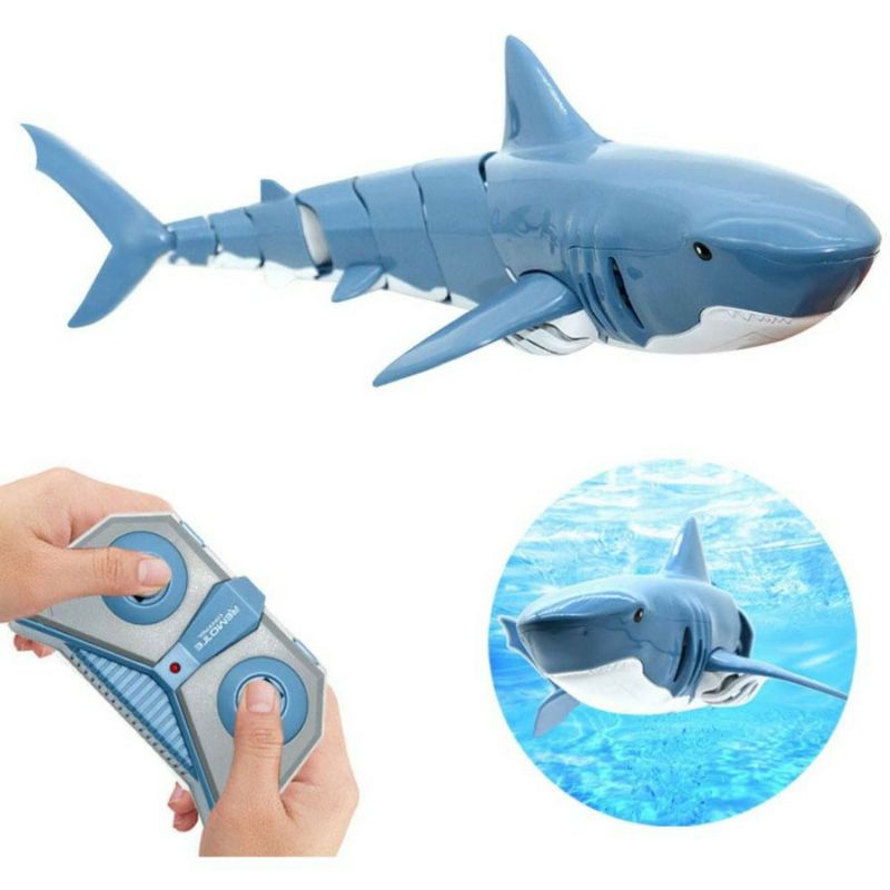 Ikan Hiu Berenang Remote Control Charger  Shark Edukasi Robot Air