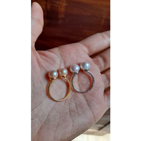Cincin mutiara asli mutiara air tawar asli