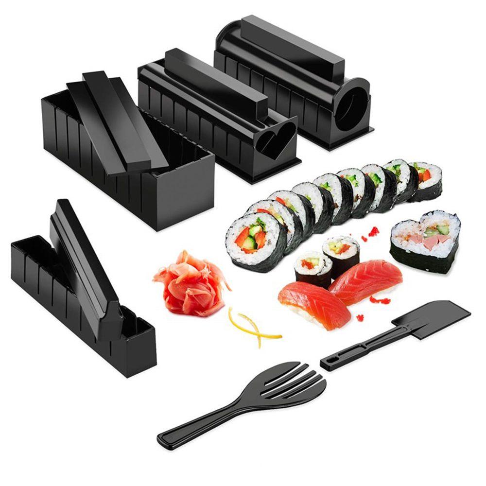 Top 3/10pcs Sushi Maker Peralatan Kit Multifungsi Cooker DIY Cetakan Roll Kue