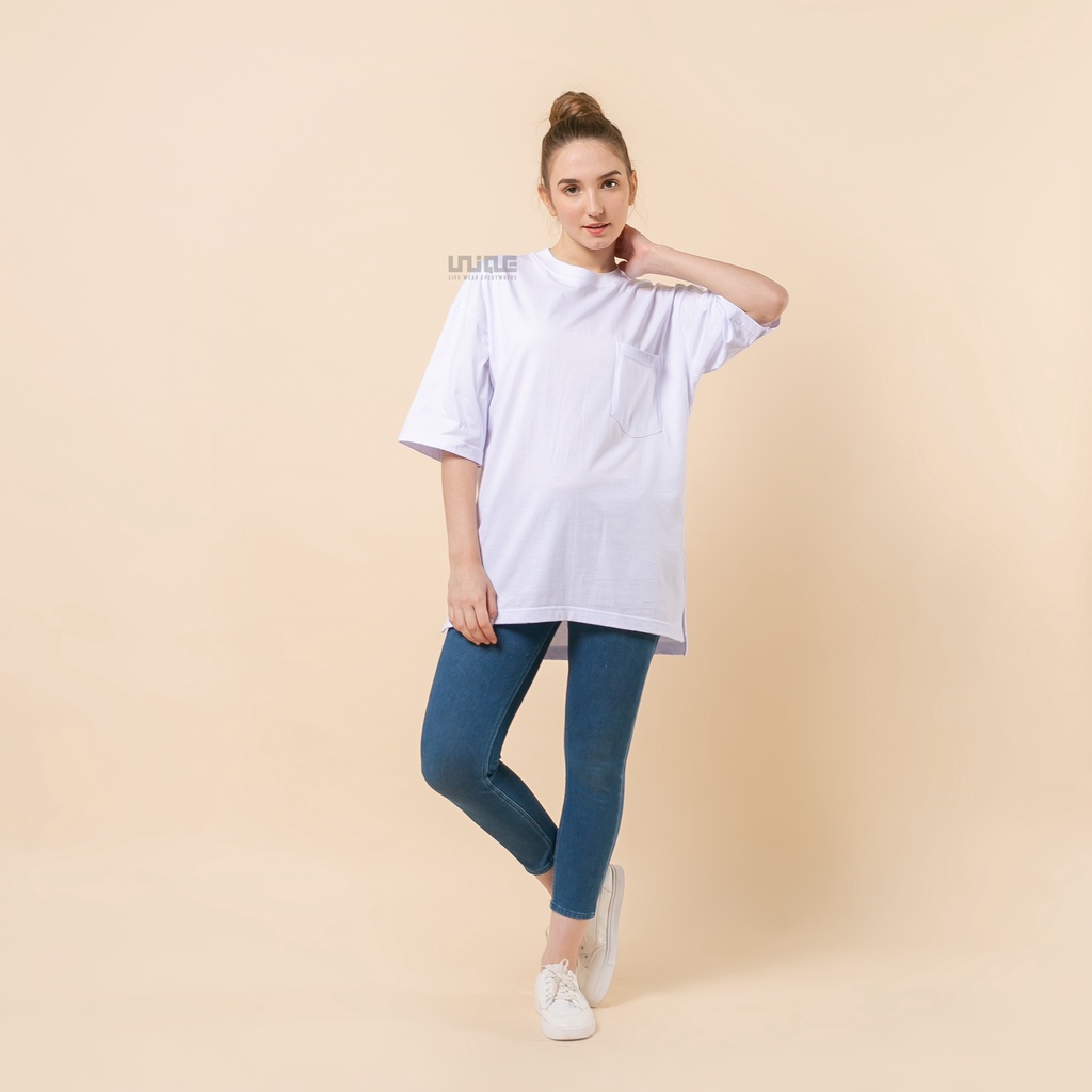 UNIQUE - (Pocket Series) Kaos Oversize Pocket White