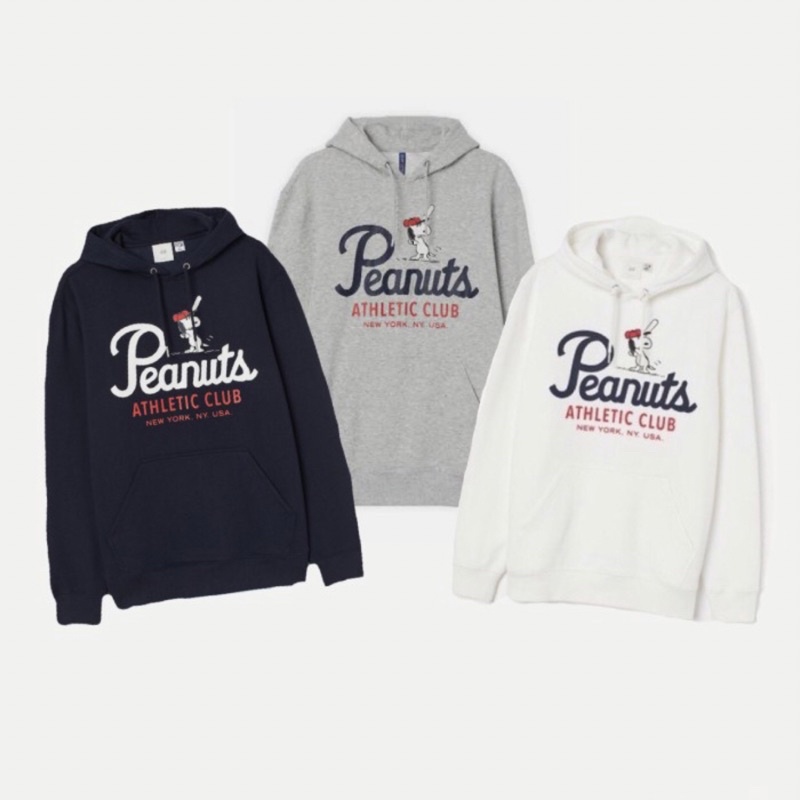 HM NEW FULL TAG PEANUTS NAVY GREY WHITE HOODIE SWEATER JACKET HNM SALE