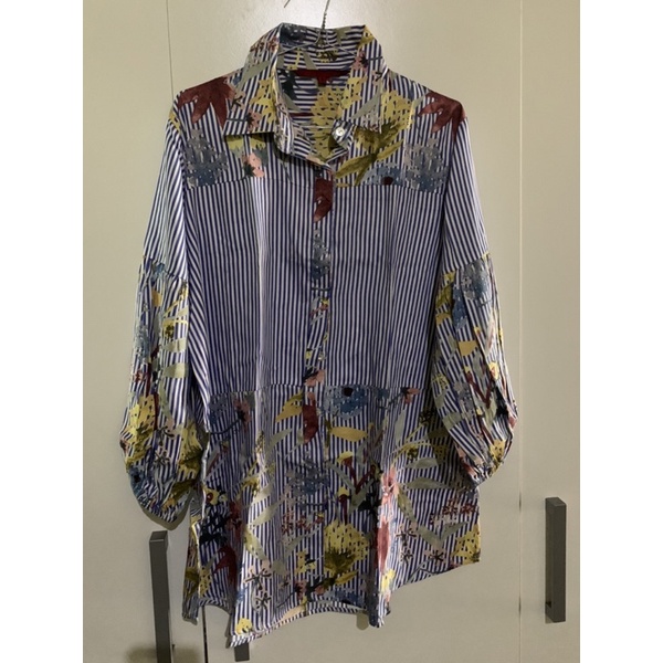 Preloved Romantic Garden color Blue Puffy size S BENANG JARUM