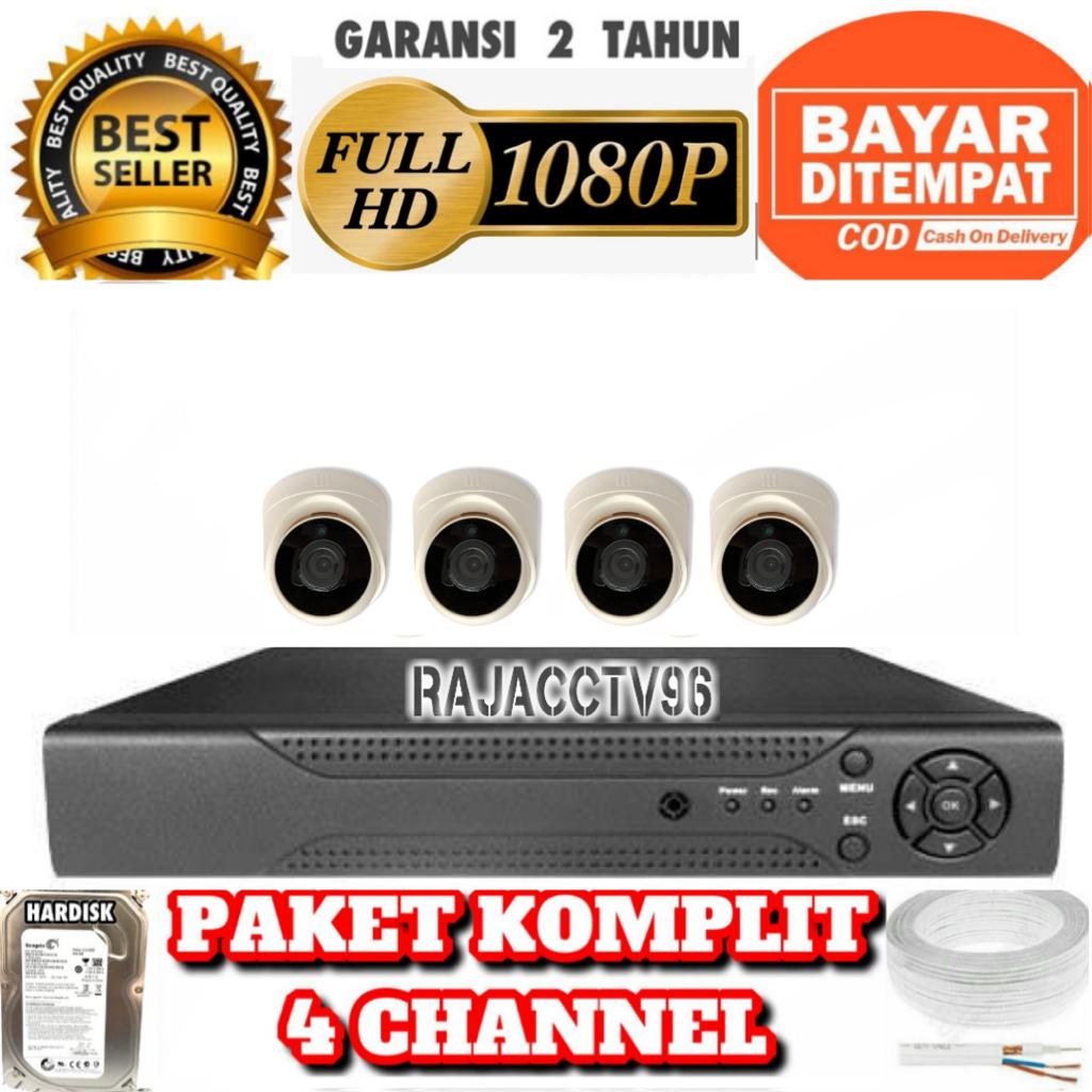 Paket CCTV 4CHANNEL 4CAMERA LENSA 5MP FULL HD 1080P KOMPLIT TINGGAL PASANG BOSKU