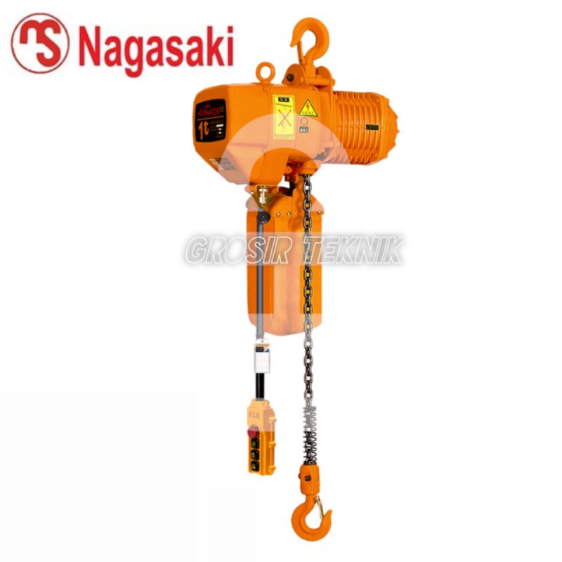 Nagasaki Electric Chain Hoist 1 Ton 12 Meter 380V 3 Phase Elektrik Hois Katrol Rantai