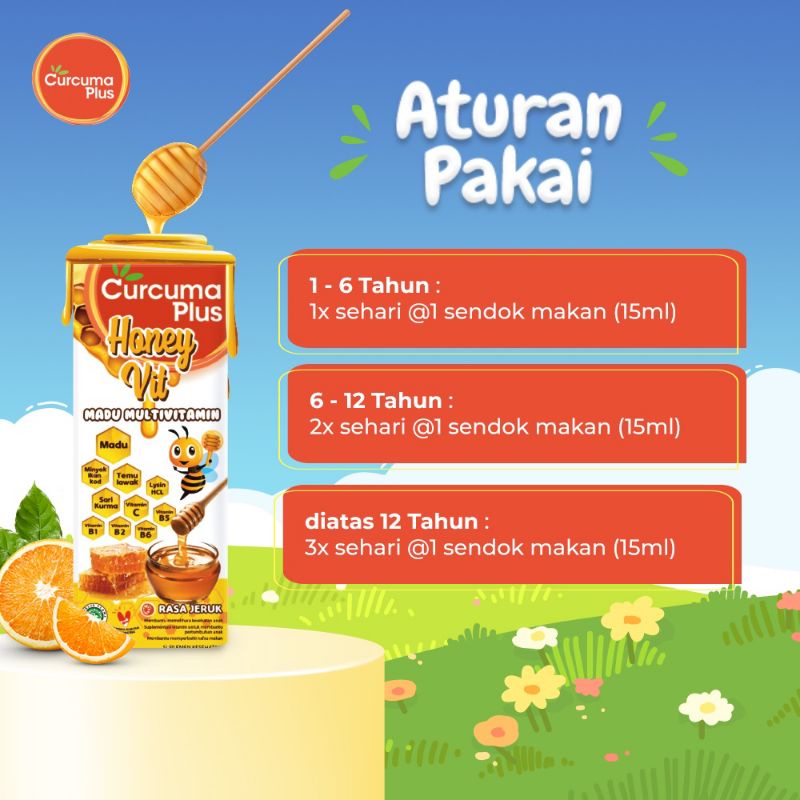 CURCUMA PLUS HONEY VIT RASA JERUK 100 ML - ED 01/2025