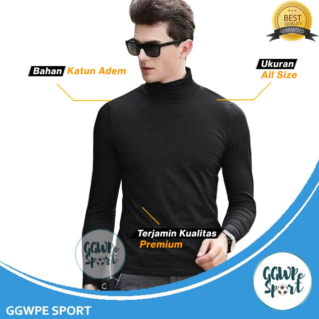 BAJU KAOS PRIA TURTLENECK LEHER TURTLE NECK LENGAN PANJANG ...