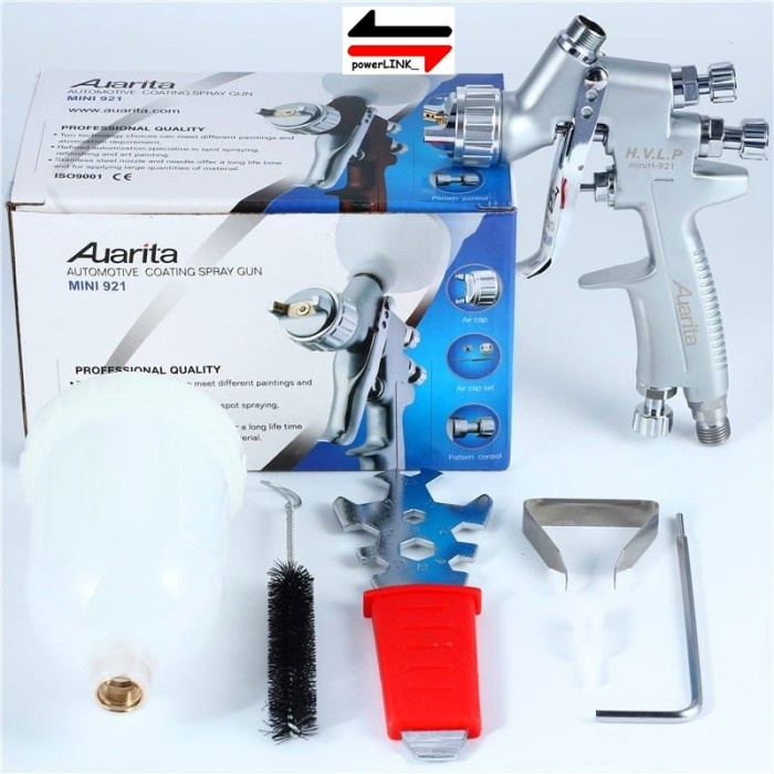 Spray Gun Auarita H921 HVLP - NOZZLE 1.0 / 1.2 - CUP 250ml - ORIGINAL