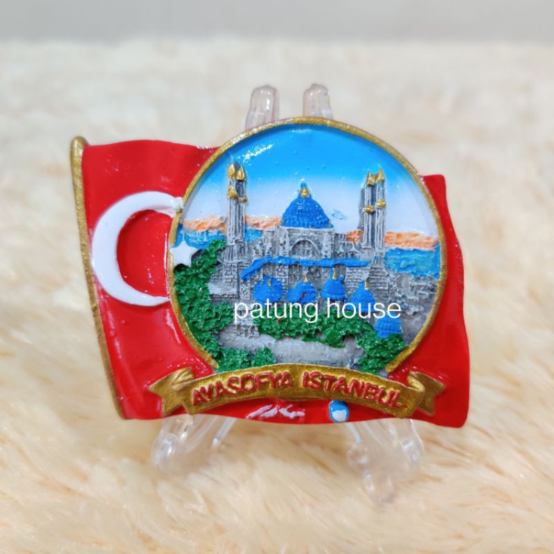 Fridge Magnet Tempelan Kulkas Souvenir Negara Turkiye Turkey Turki Istanbul Merah Red