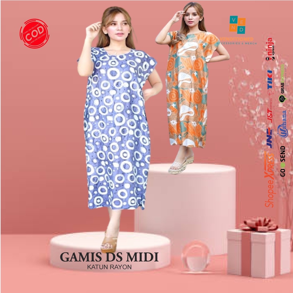 Baju daster remaja dewasa one set andin  katun rayon jumbo motif batik polos terbaru sexy seksi keki
