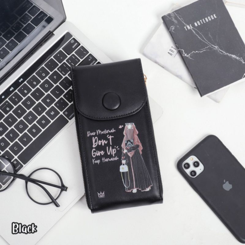 CHAVA WALLET BY GANCI UNYU MUSLIMAH SLINGPHONE PREMIUM BAHAN KULIT SINTETIS TAS SELEMPANG MOTIF DESA