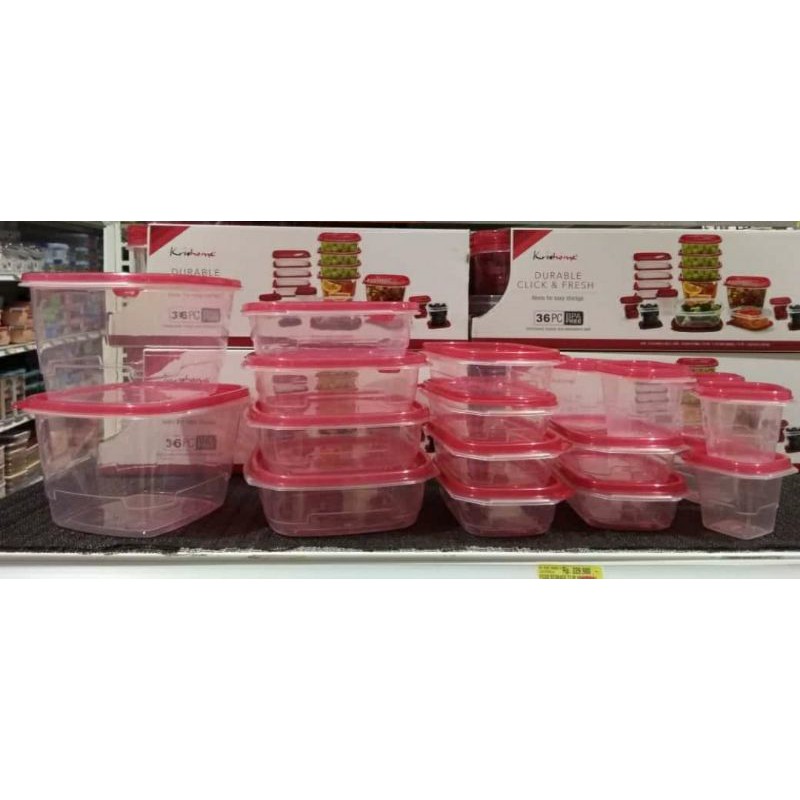 Krishome Food Container Set 36 Pcs / Wadah Makanan Durable Click & Fresh / Krishome Set Wadah Makana