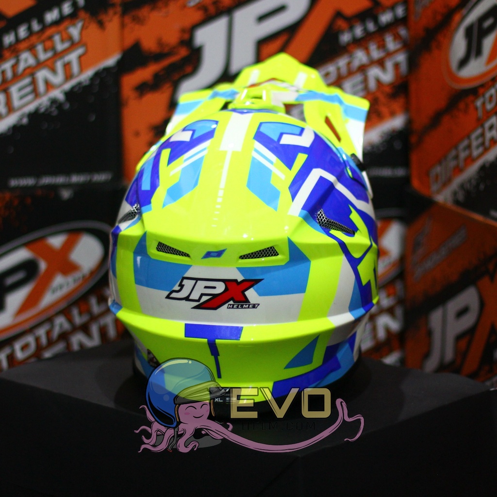 HELM JPX CROSS_FOX1 SERI X29 - FLUO YELLOW GLOSS + GOOGLE SNAIL (ONGKIR 2 KG) HELM JPX TERBARU