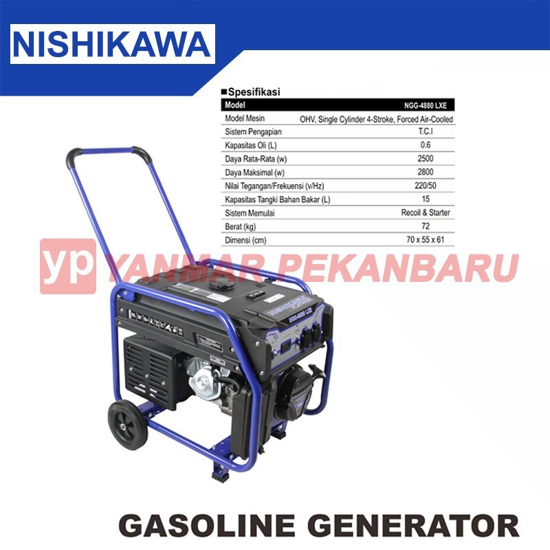 Genset Bensin 2500 Watt NGG 4880 LXE NISHIKAWA Gasoline Generator