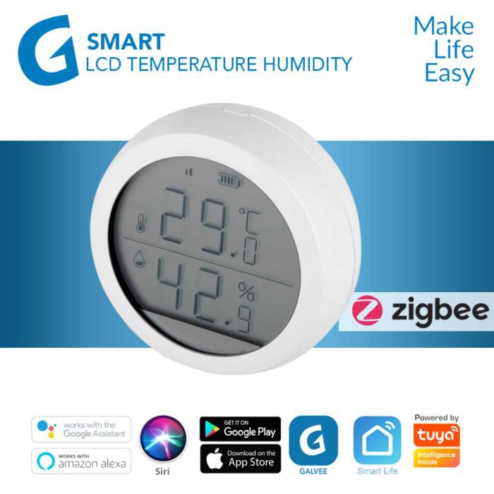 Galvee Smart Zigbee Lcd Temperature Humidity Sensor Smart Home