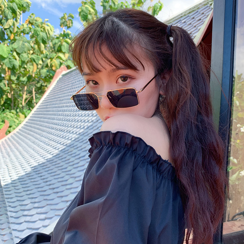 (YUZHU) COD Kacamata Hitam Korea Fashion Wanita/Pria Kacamata Hitam Aviator Retro Gaya Cewek Sunglasses