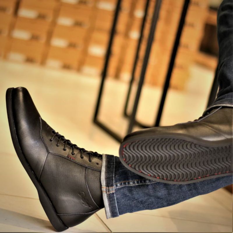 BOLTON BLACK - BRADLEY'S FOOTWEAR | Sepatu Boots Kulit Pria Kasual Kerja Office Klasik