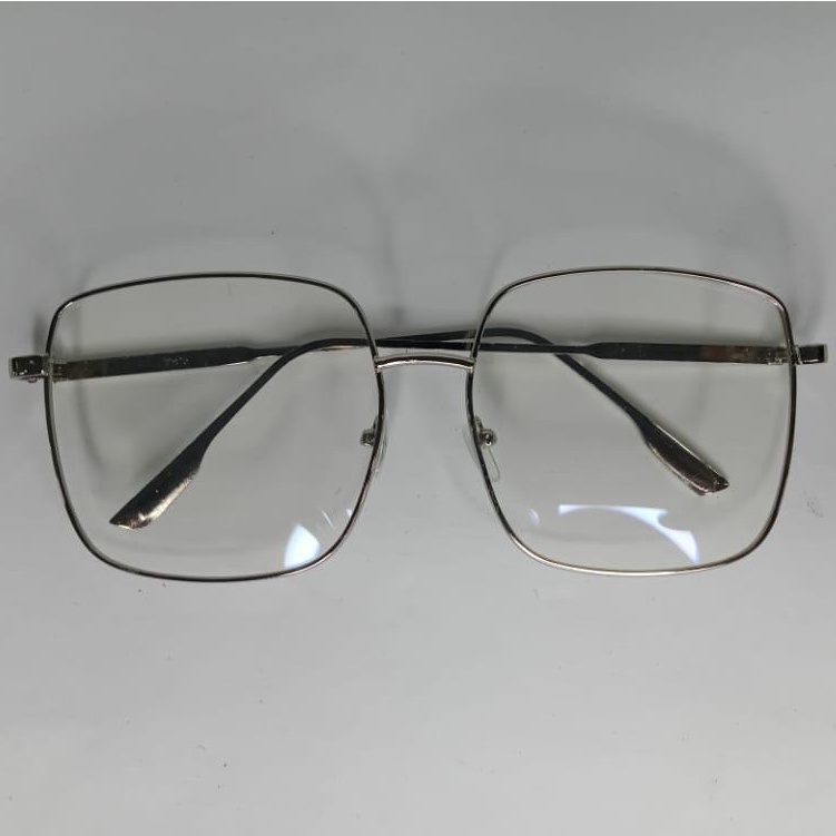 ❤️GTB❤️ R176 Kacamata Korean Design Square Besi Frame Eyeglasses kacamata Persegi retro Wanita/Pria-SILVER