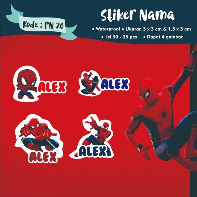 

[50 pcs] Stiker nama anak VINYL 4 gambar untuk buku, pensil, tumbler, kotak makanan