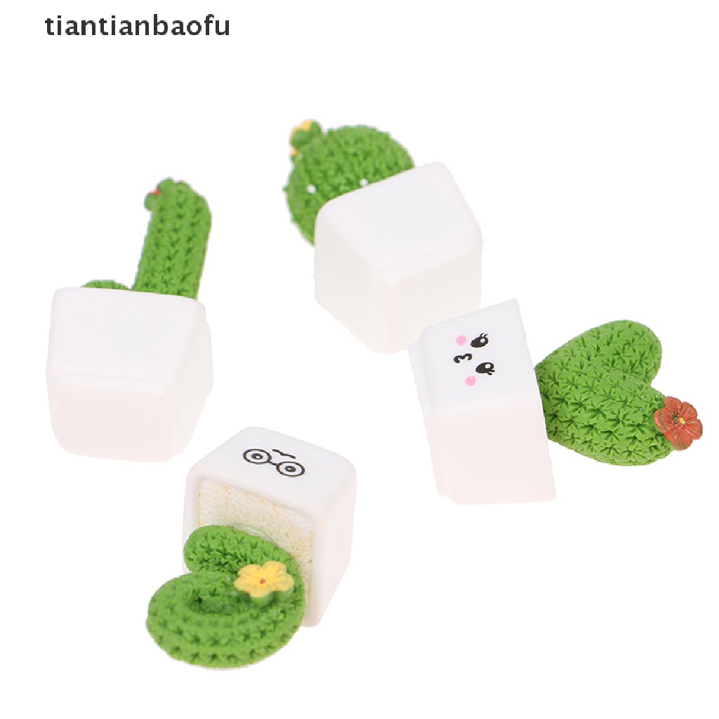 4pcs Pot Tanaman Kaktus Bonsai Bentuk Kaktus Untuk Dekorasi