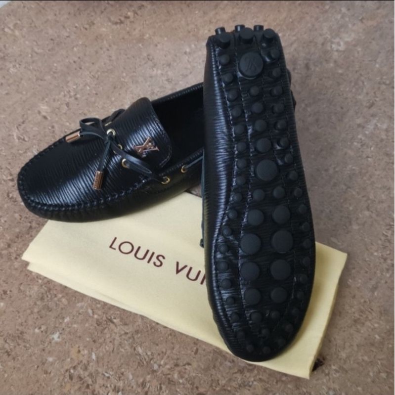 sepatu wanita loafer lv mirror quality slip on shoes cewek