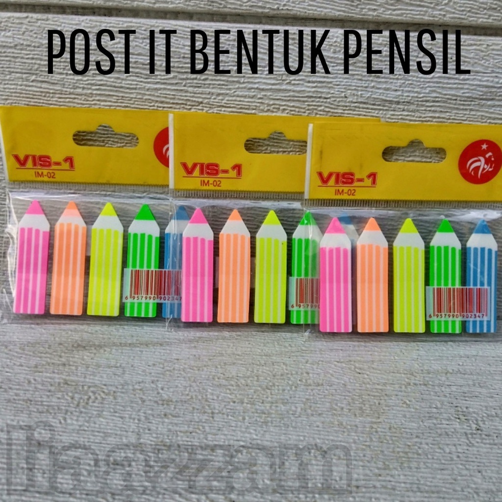 

Post it Pembatas Plastik / INDEX VIS-1 bentuk Pensil IM-02