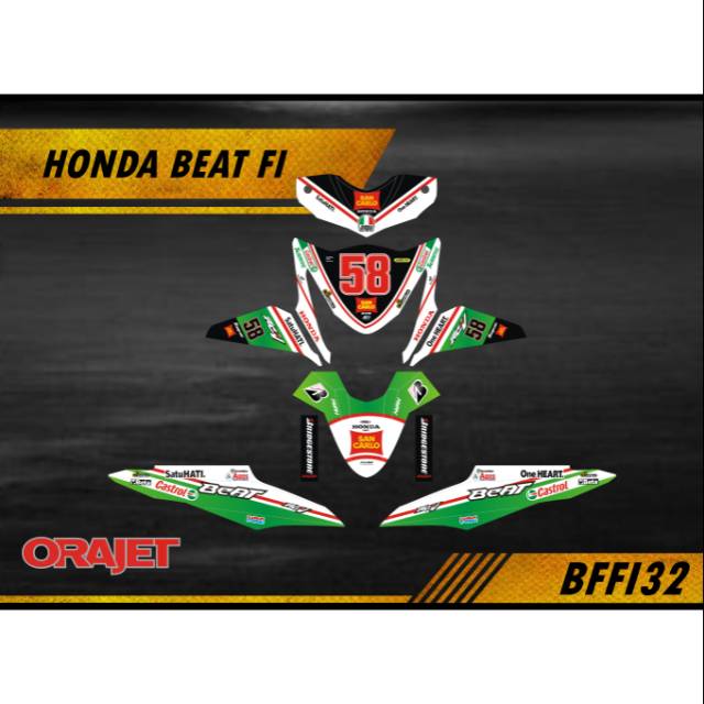 Decal beat fi green castrol