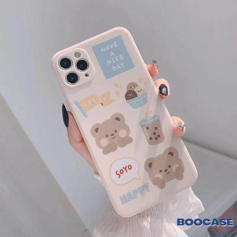 Casing Soft TPU Case Vivo Y20 Y17 Y15S Y15A Y53 Y31 2021 Y11 Y53S Y51A Y20i Y12 Y15 Y11 Y12i Y30 Y50 Y51 2020 Y91 Y93 Y95 Y30i Y91C Y12s Y20s Straight Edge In Korea Lucu Kartun Beruang Vintage Cover-4