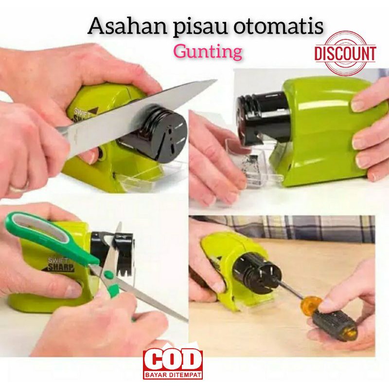 Asahan Pisau Dapur Gunting Obeng Knife Sharp Otomatis Murah