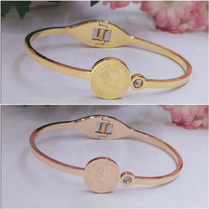 Fourfashion Gelang Titanium Bangle Dewasa Motif Elizabeth S203