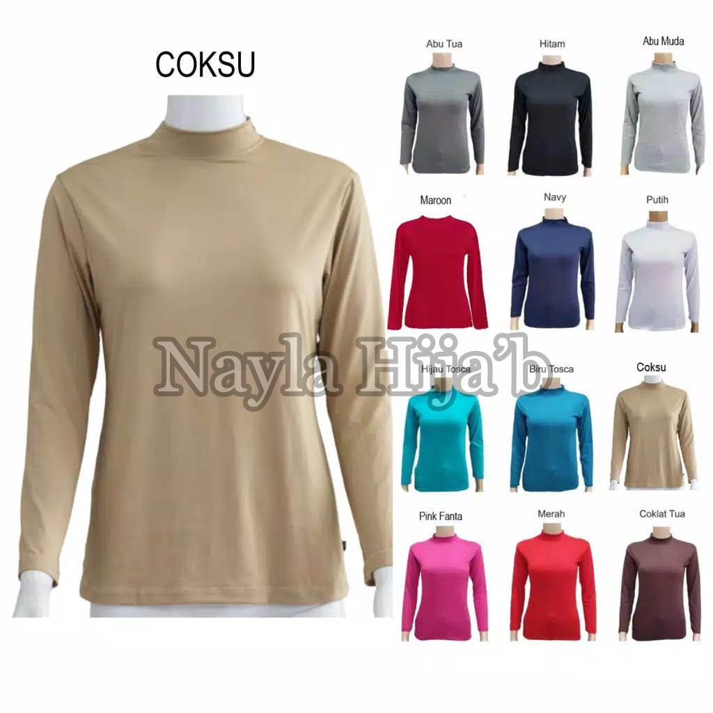 Baju Manset Mandate Oblong dan Kerah Size L,XL Manset Baju Kaos Polos Termurah Nayla Hijab