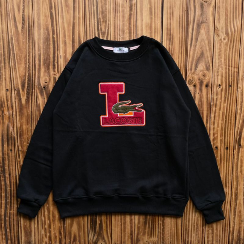 sweater HPN crewneck lacoste big premium quality untuk pria dan wanita dengan bahan cotton flecee