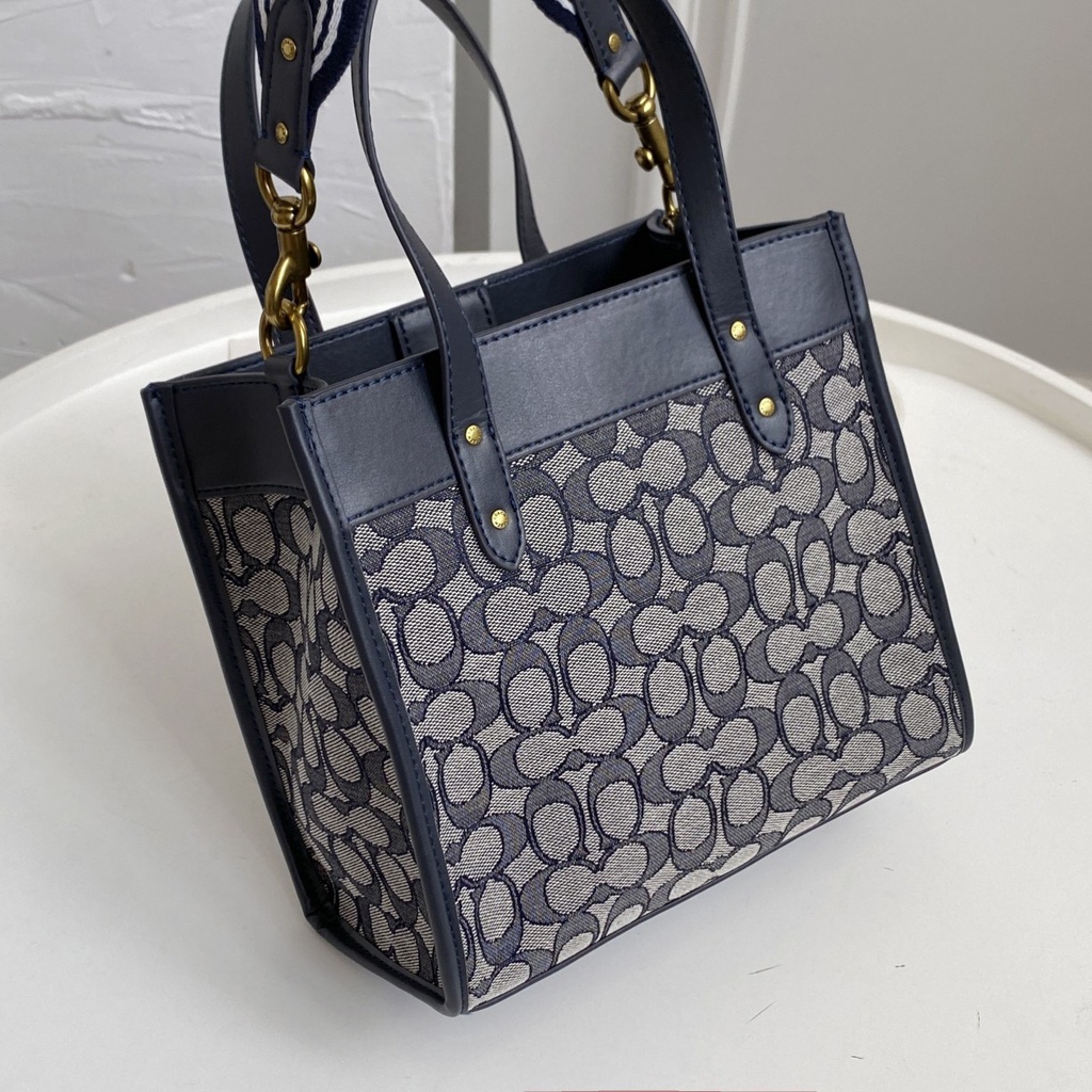 TAS WANITA navy TOTEBAG SLING BAG WANITA TOTE 22 TAS JINJING IN SIGNATURE navy EDITION 3865