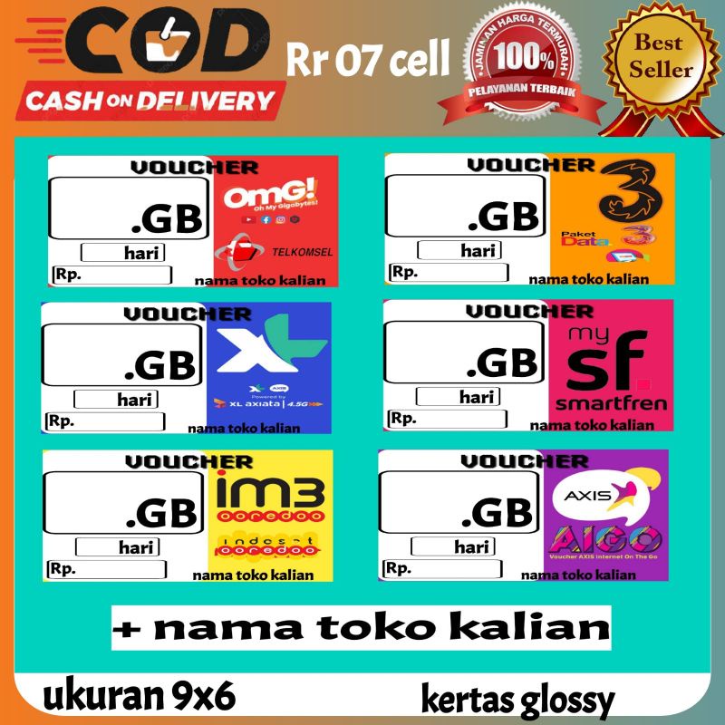 DISPLAY LABEL HARGA VOUCHER DATA KONTER 076399