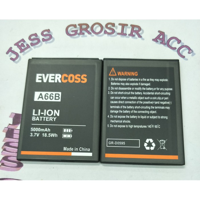 Baterai Battery Evercross Evercoss Cross A66B Double Power Protection - Hitam